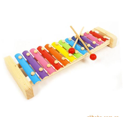 儿童益智木制玩具十二音阶彩色钢片木琴手敲琴敲击乐器玩具