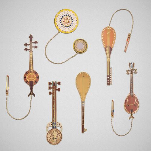 新疆博物馆十二卡姆乐器金属民族风书签中国国风文化创意文具